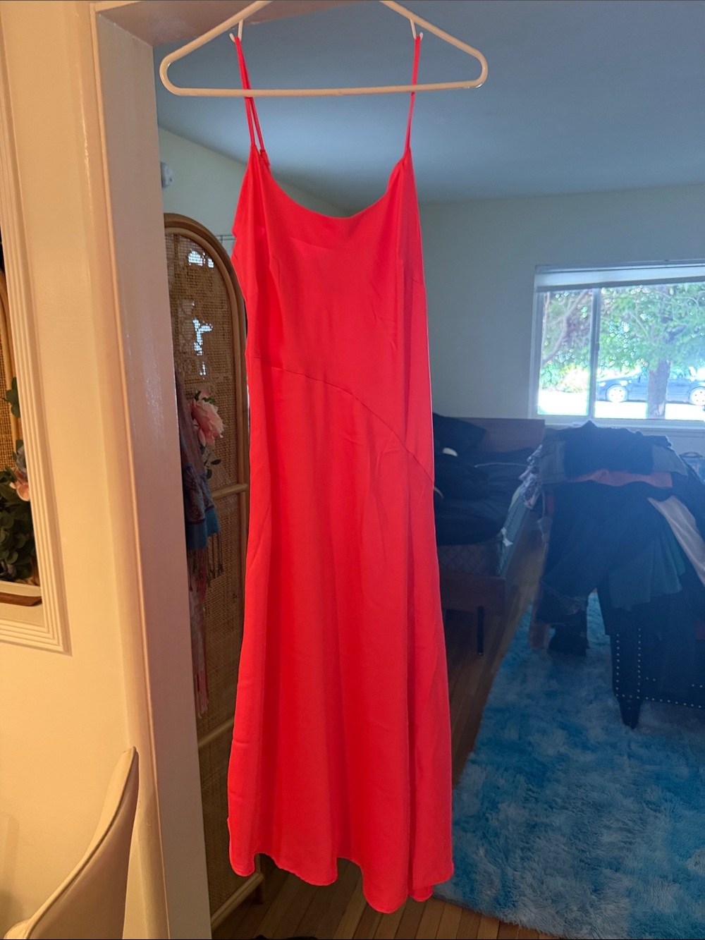 a new day Bright Red Maxi Slip Dress with Spaghetti Straps